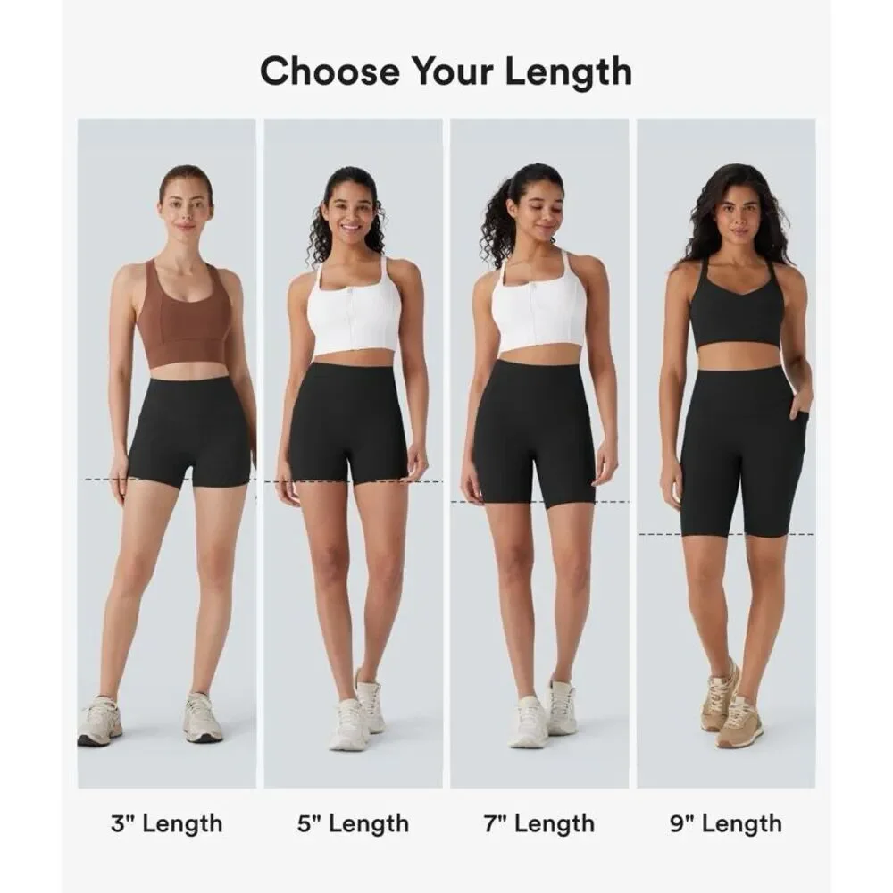 Halara HighWaisted Scrunch Butt Lifting Tummy Control Shaping Biker Shorts 3'' S